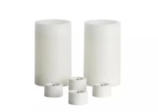 6pc Vanilla Scented LED Candle Set White - Made By Design