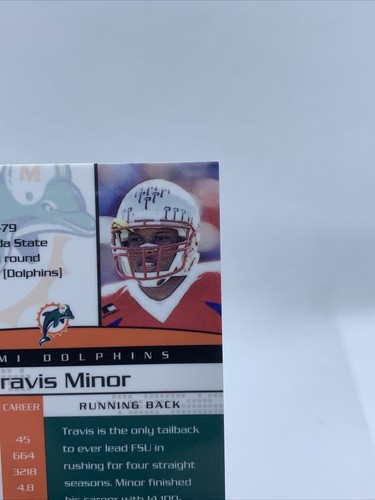 Travis Minor 2001 Pacific Vanguard Silver /450 Rookie RC Miami Dolphins FSU - Picture 8 of 10