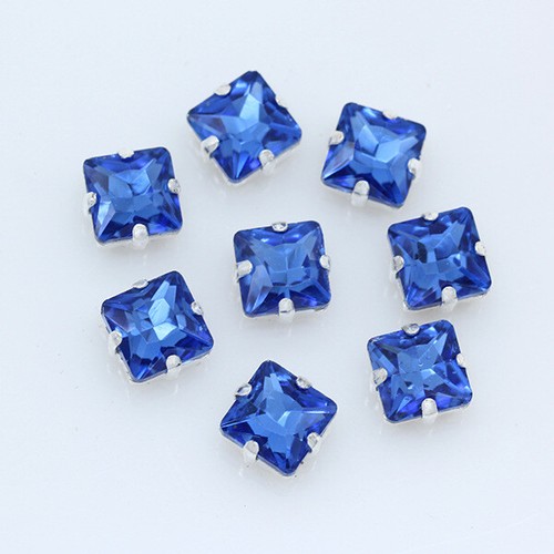 Quadratisch Silberfassung Glas Kristall Strass Schmuck Zubehör Perlen zum Aufnähen - Bild 25 von 28