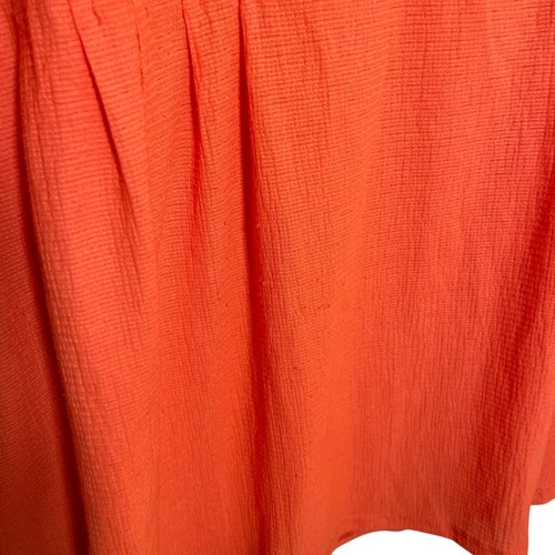 Kim Rogers Blouse Women's XL Orange Textured Popover Ruffle Short Sleeve Top - Picture 4 of 10