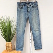 A.P.C. Blue Straight Jeans with Subtle Fading Size 31