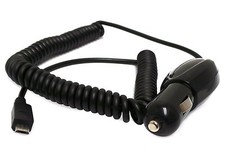 Extended 9ft Coiled Micro USB 1000mAh 1.0A Car Charger