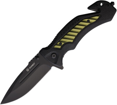 Ganzo Knives Linerlock Black & Green Aluminum Folding 440 Stainless Knife 628GR