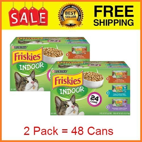 Purina Friskies indoor Wet Cat Food Variety Pack, 5.5 oz 48 Cans 2 pack