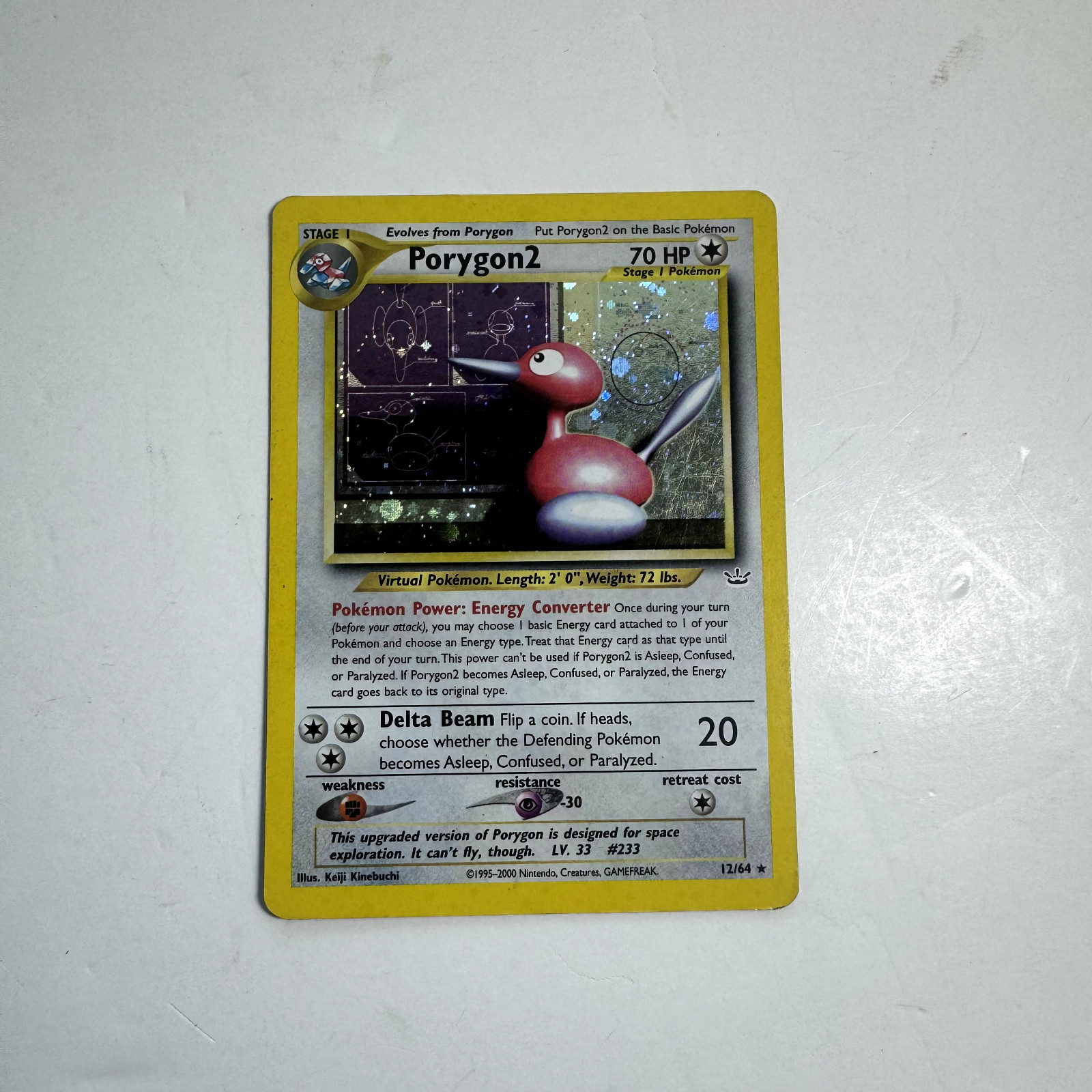 Pokemon Card - Porygon2 - Neo Revelation 12/64 Holo Rare MP