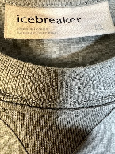 IceBreaker Men's Medium Green Wool/Nylon Lightweight Crew Neck Long Sleeve - Picture 4 of 4