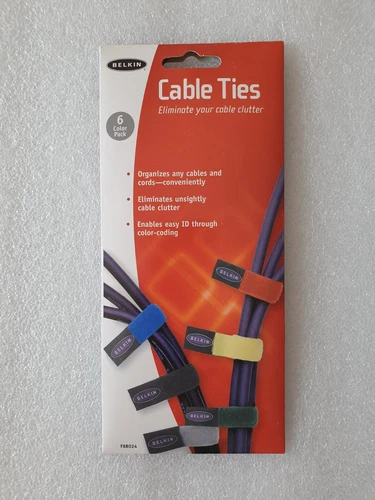 BELKIN Cable Ties - 6 Colour Pack; New