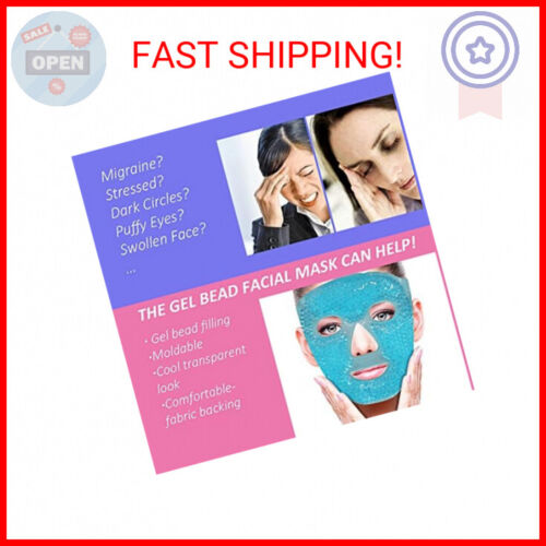 Cold Face Eye Mask Ice Pack Reduce Face Puff, Dark Circles, Gel Beads Hot Heat C - Picture 2 of 2