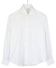 SUITSUPPLY Slim Formal Shirt Men's MEDIUM Cutaway Collar Button Up White