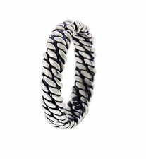 Twisted Rope 5mm NEW Rare Hand Made Band Ring 925 Sterling Silver Size 8 to 13