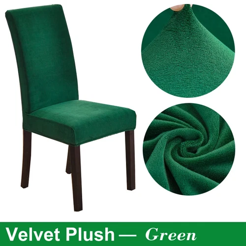 Velvet Chair Cover for Dining Room Elastic Thick Velvet Chair Cover 1/4/6/8 Pcs - Picture 13 of 42