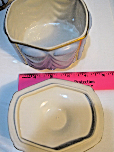 Vintage Art Deco Carlin Comforts Porzellan Waschtisch Kommode Set 3 Flaschen blau - Bild 9 von 24