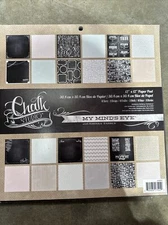 My Mind’s Eye 12x12 Chalk Studio Scrapbook Paper 40+ Sheets Junk Journal