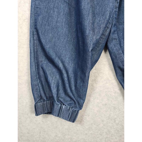 Gold Drama Girl's Denim Chambray Elastic Waist Strapless Jumpsuit Size M Pockets - Picture 4 of 15