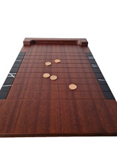 Shove Ha'Penny Board, 5 Old Ha'Pennies, Chalk and Rules - Traditional Pub Game