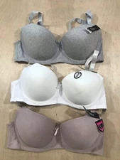 Mamia Intimidates Lot Of 3 Bras Cotton Underwired  Lightly Padded Sz 30D