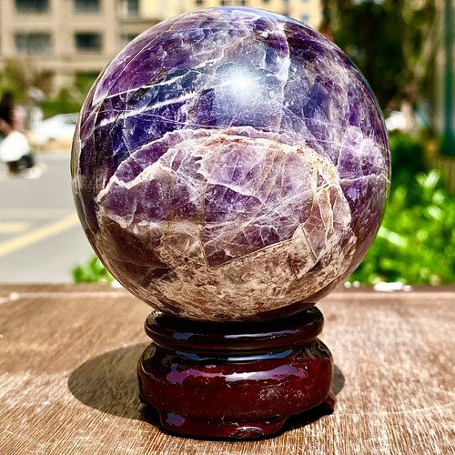 1.14LB Top Natural dreamy amethyst Quartz Sphere Quarzt Crystal Ball reiki heal - 第 12/13 張圖片