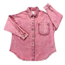 Celebrity Pink Women’s Denim Jacket Coat Top Y2k Frey Curved Hem Xxl