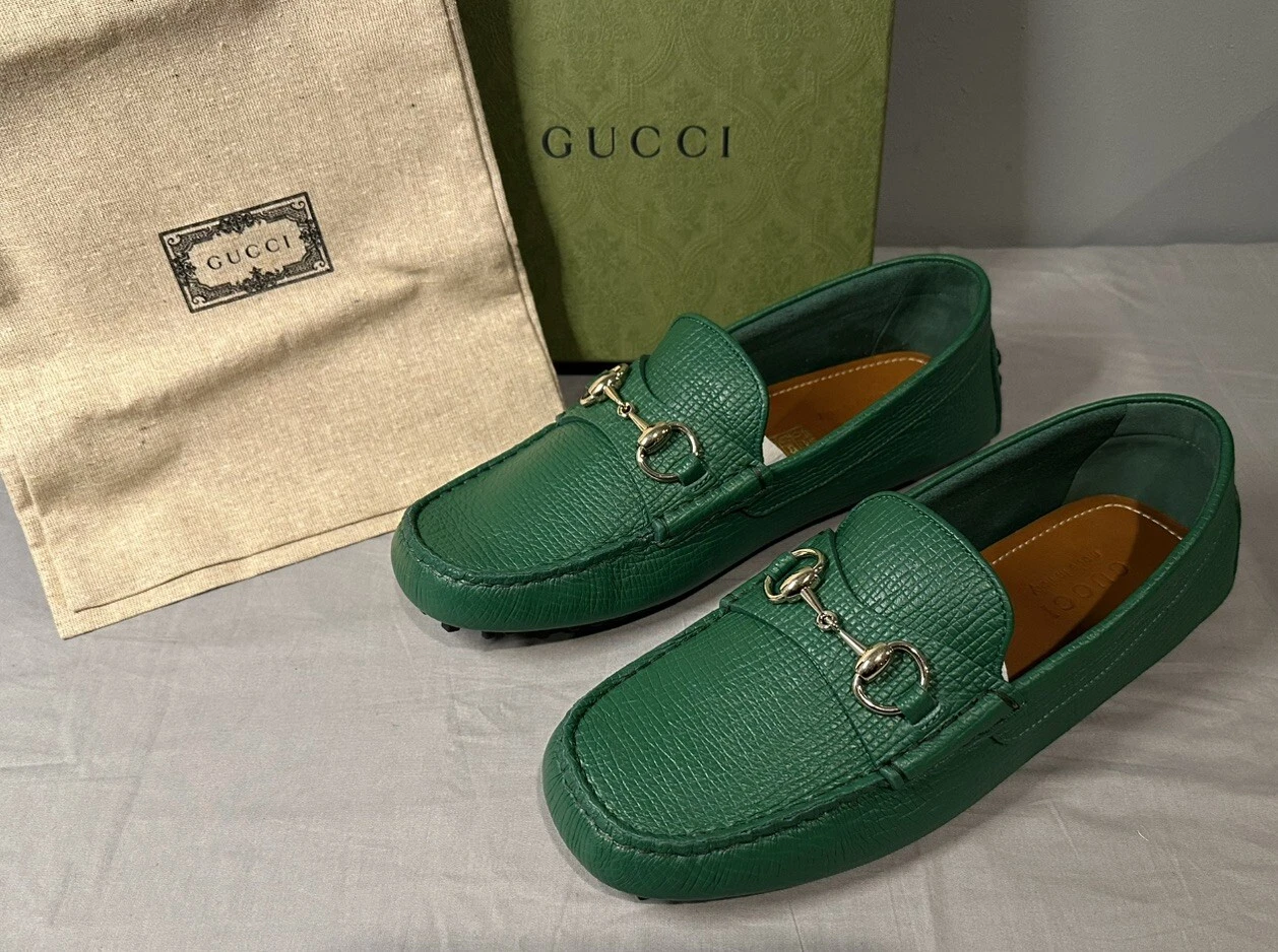 Mocassin Gucci Horsebit mocassin cuir vert homme taille 7 (US 7,5) authentique