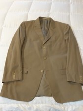 Gucci men blazer beige, single vented, size 41--42 regular 75 silk  25 cotton