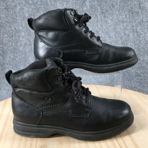 Dexter Boots Mens 8 Work Ankle Booties Black Leather Round Toe Comfort Lace Up - Afbeelding 1 van 20