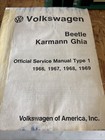 Vw Volkswagen Beetle Karmann Ghia Official Service Manual Type 1 -1966 Thru 1969
