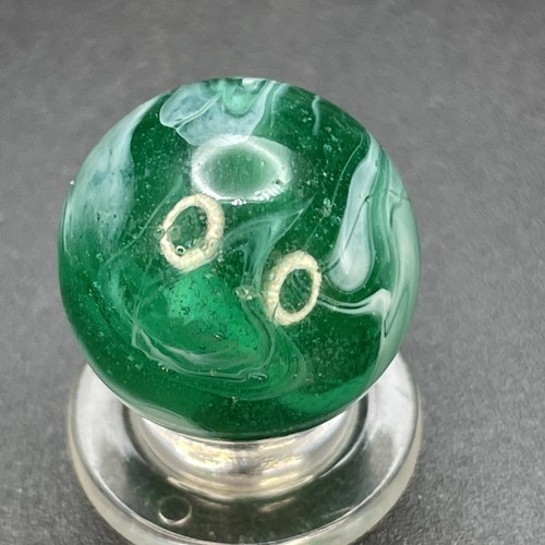 Vintage Swirl Marbles HTF Teal Blue Slag Marble 0.709” - Picture 5 of 12