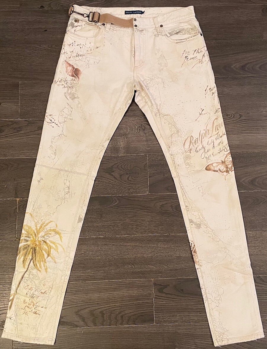 Ralph Lauren HandMade Limited Dessert Beach Notebook Graphic Jeans Sz29 #106/200