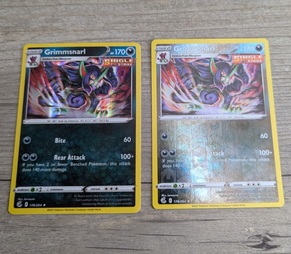 Grimmsnarl x2 (1 Holo 1 Reverse) Pokemon TCG Card Nintendo 2023 178/264