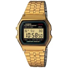 Casio Retro Gold tone with Black Dial Vintage A159WGEA-1VT Gold One Size