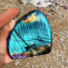 1PC Natural Labradorite Crystal Free Form Colorful Quartz for Home Decor