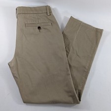 St John's Bay Iron Free Beige Flat Front Straight Chino Pants Mens Size 32x30