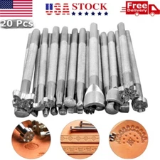 20Pc Alloy Leather Tool Working Saddle Making Set Carving Craft Stamp DIY Punch.