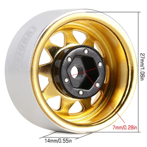 INJORA Stahl 1.0 Beadlock Felgen -3,78mm Offset für FCX24 SCX24 TRX4M Enduro24 - Bild 8 von 32