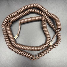 Vintage 5ft. Foot Brown Modular Coiled Telephone Handset Cord