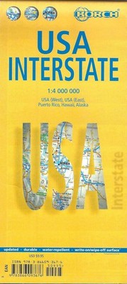 Map of USA Interstate Highways, Folded & Laminated, Borch - DISCOUNTED see below