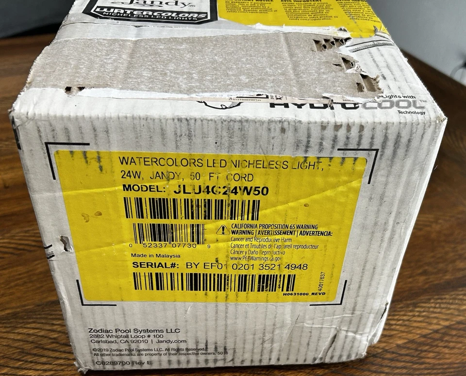 NUEVO Jandy Acuarelas Nicho Luz LED JLU4C24W50P 24W Serie P Cable 50' Foto 4 de 4