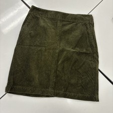 Talbots Petite 8P Olive Corduroy Skirt Classic Career Style Capsule NWT
