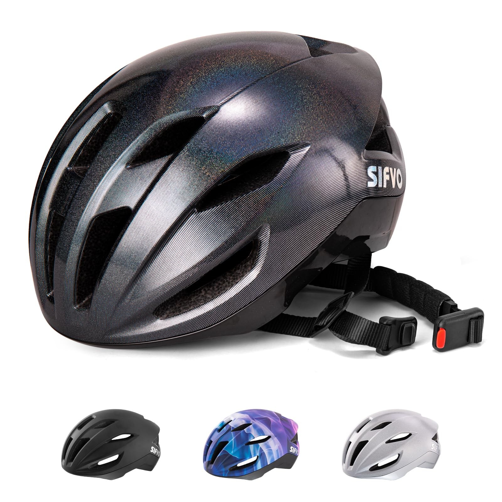 Adult Bike Helmet, Road Bike Helmet Adjustable 55-58cm, Magnetic Buckle Light...
