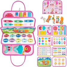 Freebear Busy Board Toddler Travel Toys Quiet Book Sensory Board for Toddlers 1