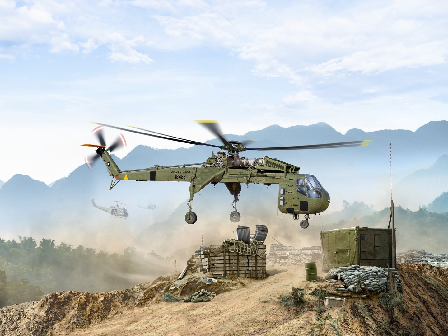 ICM 1:35 Sikorsky CH-54A Tarhe U.S. Heavy Helicopter Plastic Model Kit