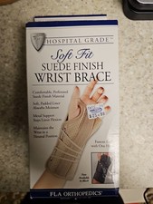 FLA Orthopedics Soft Fit Suede Finish Beige Wrist Brace Left Hand Large New....