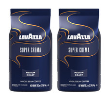 Lavazza Super Crema Whole Bean Coffee, Medium Espresso Roast, 2×4.4 lb 9.77 per pound