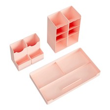 Creative Combined Pen Holder in Pink for Office and Home Desk Organization