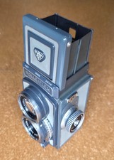 Rolleiflex 4x4 Baby Grey TLR 127 Camera 60mm f/3.5 Lens and Case - Fully Working