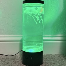Jellyfish Aquarium Style LED Night Light Lamp, Color Changing, Black Base