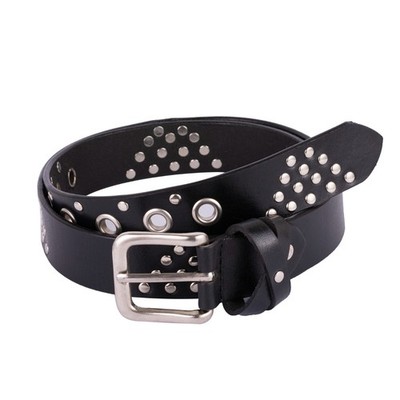 Leathershire Ledergürtel schwarz Biker Handarbeit