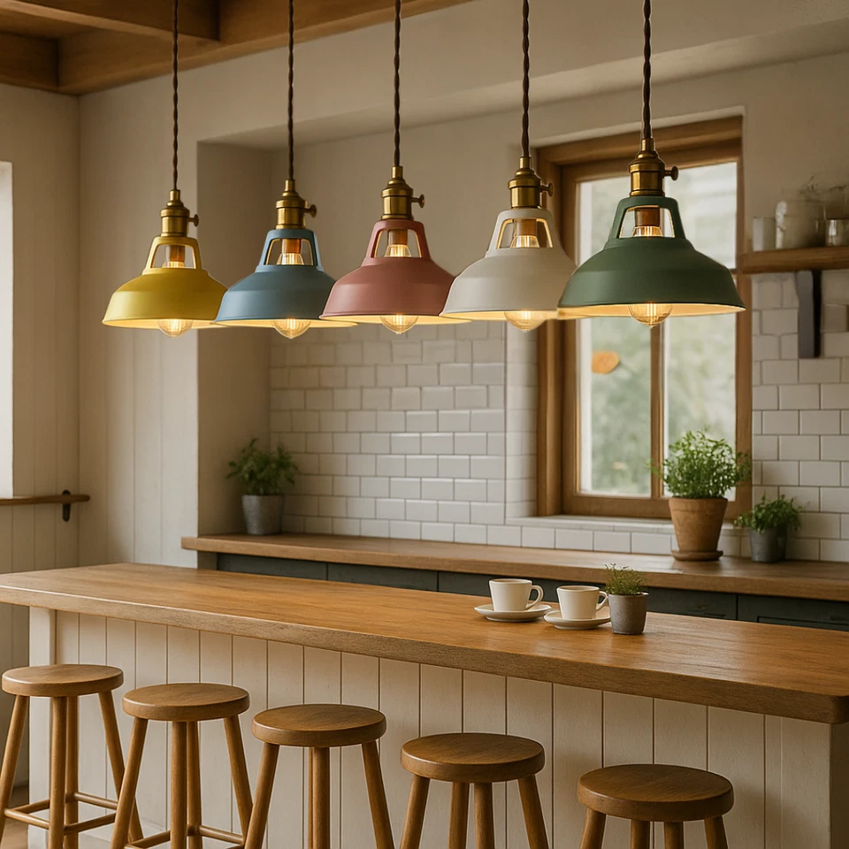 NUEVAS Luces Colgantes Estilo Industrial Colores Pastel Foto 3 de 4