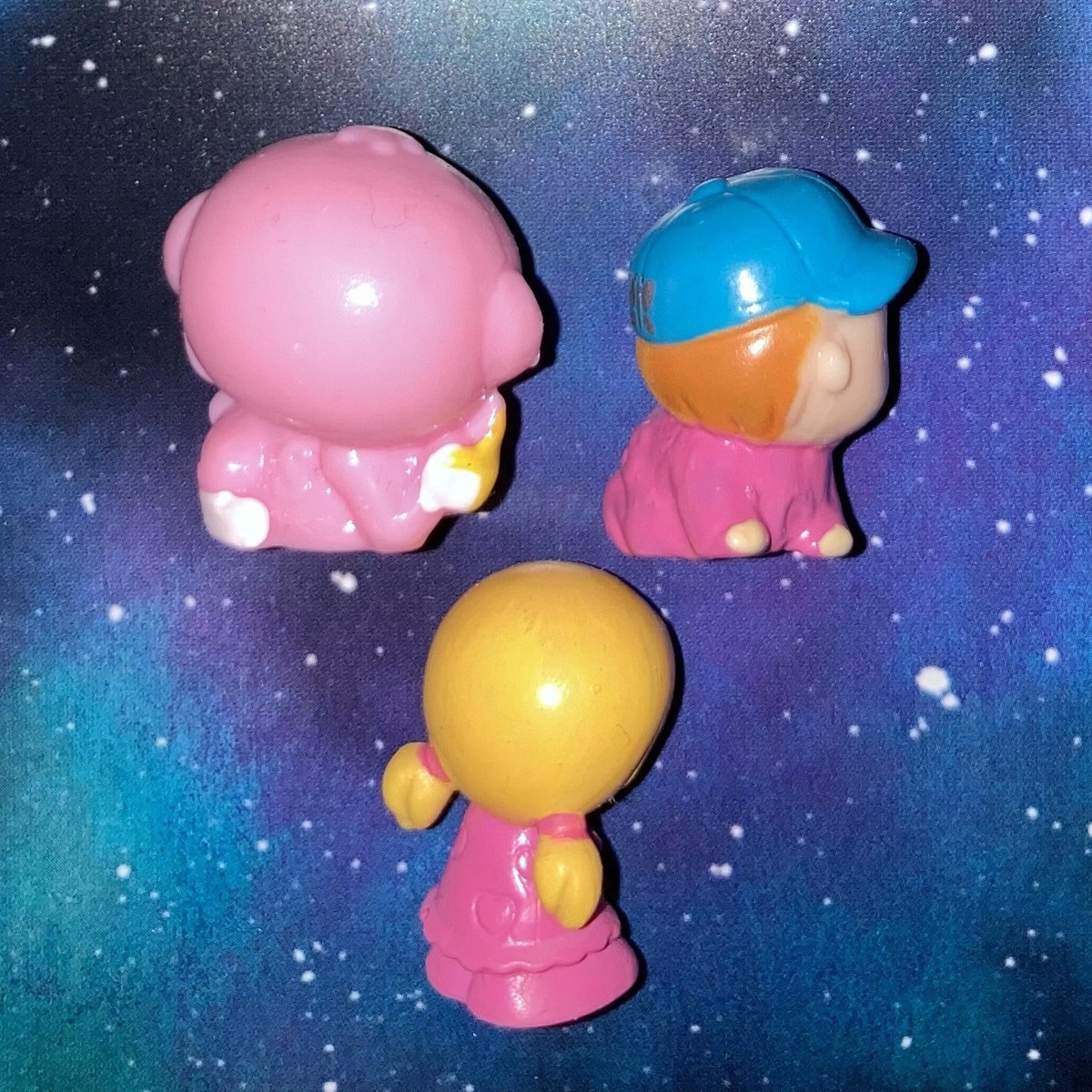 SQUINKIES PINK MONKEY HOLDING BANANA BABY BLUE HAT LITTLE GIRL