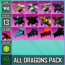 Roblox World Zero WZ - 13 PACK - MEGA DRAGONS PACK - PACK BONUS: MISERY DRAGON !